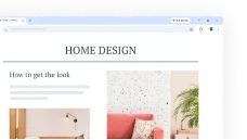IU de Chrome que muestra la función de diseño de la página principal