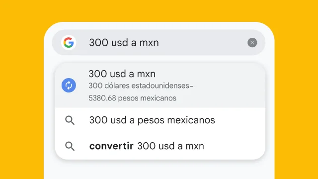 A user typed “300 usd to eur” into Chrome's address bar and it has instantly generated results.